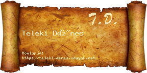 Teleki Dénes névjegykártya
